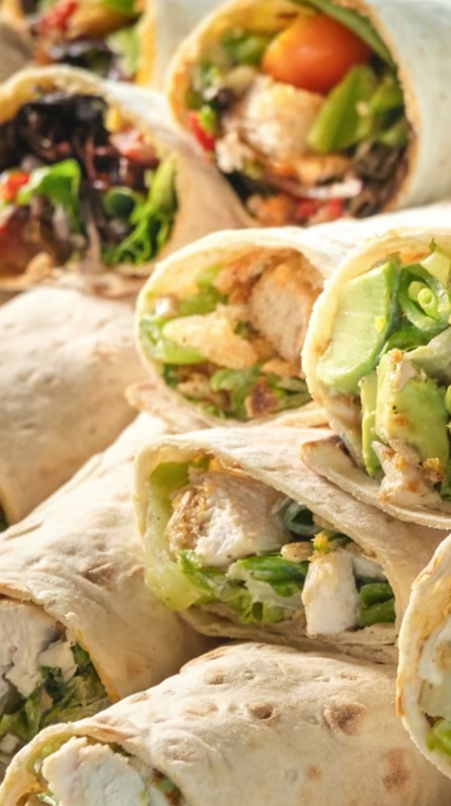 Wraps au poulet et crudités fraîches