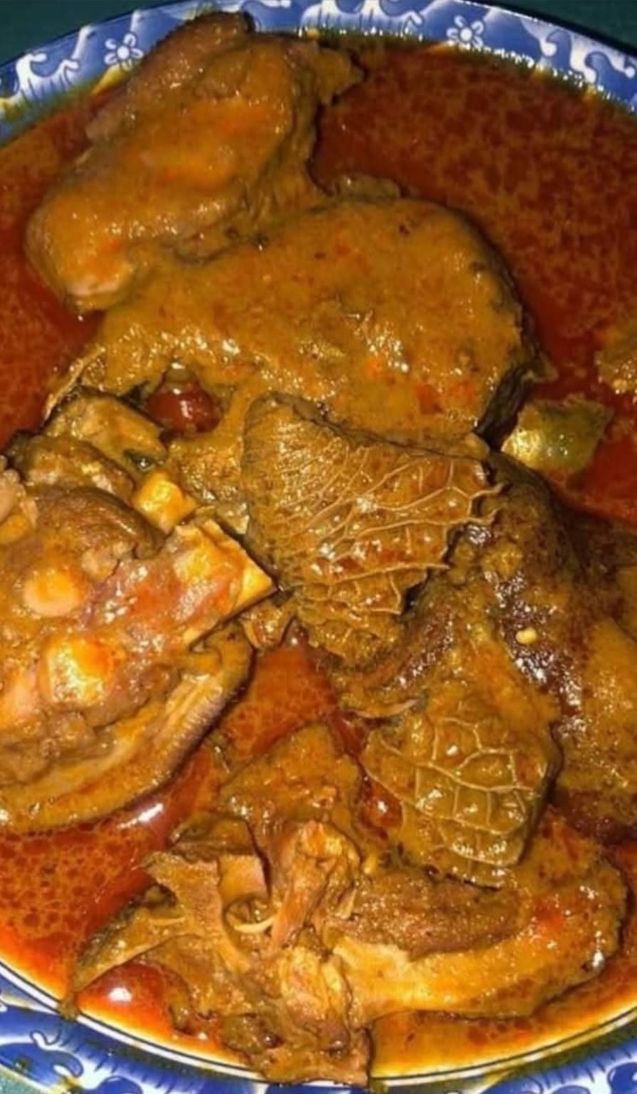 Sauce arachide aux morceaux de viande et de tripes